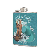 Flasques Cowgirl citation turquoise cuir cowboy bottes chap (Gauche)