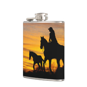 Flasques Cowgirl Sunset Horseback Ride Boire Flask