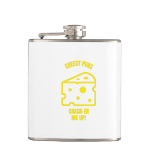 Flasques Crack cheesy puns amusant pun au fromage blagues