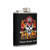 Flasques Crâne 2 de sapeur-pompier et haches flamboyantes (Droite)