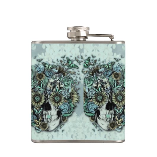 Flasques Crâne constant et bleu-clair de papillon (Dos)