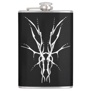 Flasques Crâne de cerf tribal noir et blanc design de chass