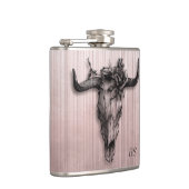 Flasques Crâne de taureau et bandes de rose Monogramme en o (Droite)