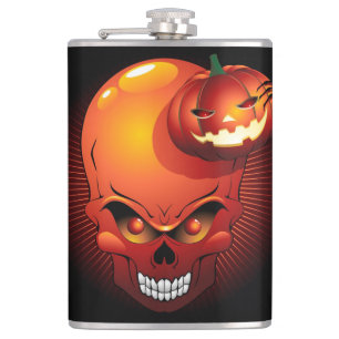 Flasques Crâne d'Halloween et Citrouille