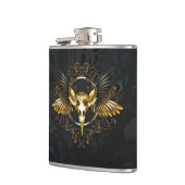 Flasques Crâne d'oiseaux dorés sur arrière - plan noir (Gauche)