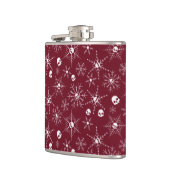 Flasques Crâne effrayant Creepmas Noël Snowflakes rouge (Gauche)