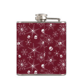 Flasques Crâne effrayant Creepmas Noël Snowflakes rouge (Dos)