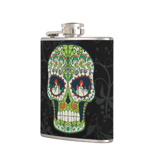 Flasques Crâne mexicain de sucre de tatouage de yeux de