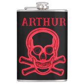 Flasques crâne rouge, personnalisé. (Devant)