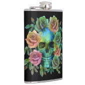 FLASQUES CRÂNE VERT DE LA MORT AVEC FLEURS (Droite)