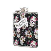 Flasques Crânes à sucre et torsades Noir ID725 (Gauche)