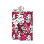 Flasques Crânes à sucre et tourbillons Rose Red ID725 (Gauche)