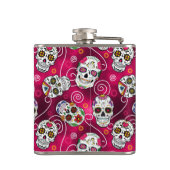 Flasques Crânes à sucre et tourbillons Rose Red ID725 (Dos)