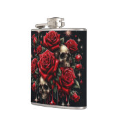 Flasques Crânes Dorés & Roses Rouges scintillent Glamour Go (Gauche)