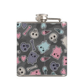 Flasques Crânes, et coeurs sur l'arrière - plan noir (Dos)