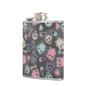 Flasques Crânes, et coeurs sur l'arrière - plan noir (Gauche)