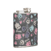 Flasques Crânes, et coeurs sur l'arrière - plan noir (Droite)