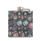 Flasques Crânes, et coeurs sur l'arrière - plan noir (Dos)