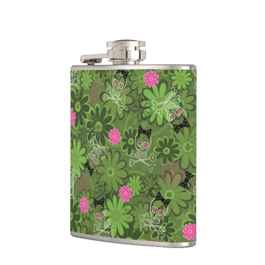 Flasques Crânes punks Girly sur l'arrière - plan de Camo de (Gauche)