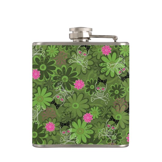 Flasques Crânes punks Girly sur l'arrière - plan de Camo de (Dos)