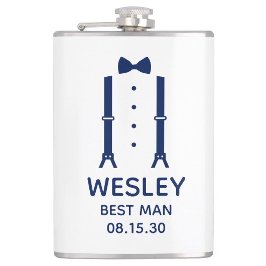 Flasques Cravate Best Man Blue Bow (Devant)