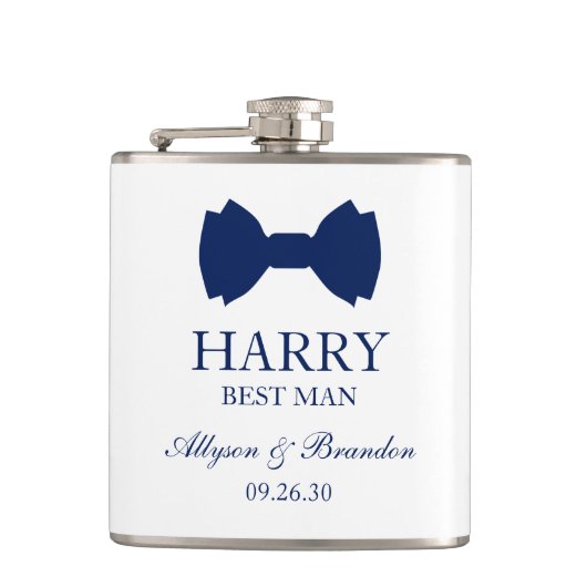 Flasques Cravate Best Man Blue Bow (Devant)