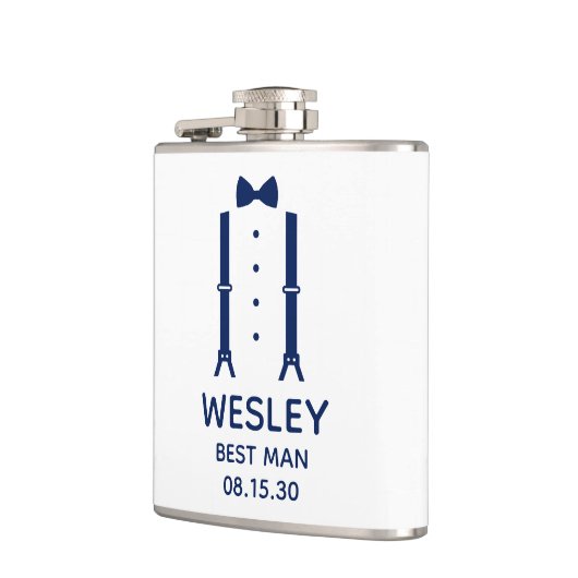 Flasques Cravate Best Man Blue Bow (Gauche)