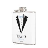 Flasques Cravate Bow Tuxedo "Groom" Personnalisé (Gauche)