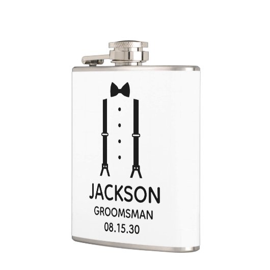 Flasques Cravate Groomsman Black Bow (Gauche)