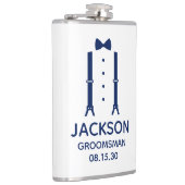 Flasques Cravate Groomsman Blue Bow (Droite)