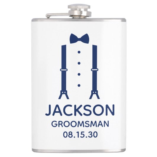 Flasques Cravate Groomsman Blue Bow (Devant)