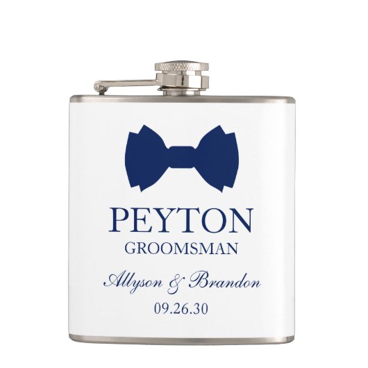 Flasques Cravate Groomsman Blue Bow (Devant)