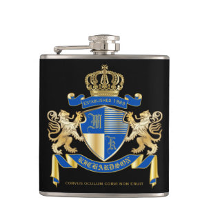 Flasques Créez votre propre manteau d'emblème bleu de lio