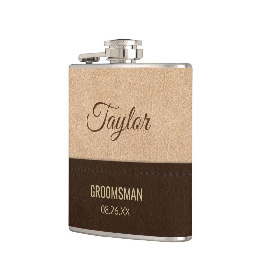 Flasques Crème moderne et cuir Brown (Gauche)