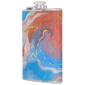 Flasques Crimson, Blush, Blue and Gold Marbled Alcohol Ink (Gauche)