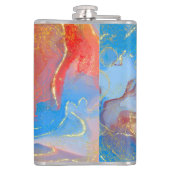 Flasques Crimson, Blush, Blue and Gold Marbled Alcohol Ink (Dos)