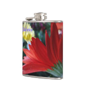 Flasques Crimson rouge Gerbera Daisy gros plan fleur (Gauche)