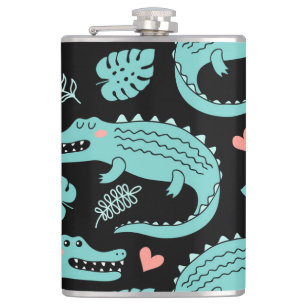 Flasques Crocodiles de caricatures, motif mignon sans soudu