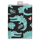 Flasques Crocodiles de caricatures, motif mignon sans soudu (Dos)