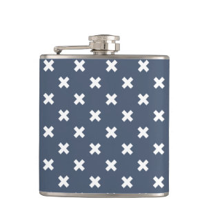 Flasques Croix blanches sur bleu-gris