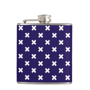 Flasques Croix blanches sur bleu marine