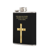 Flasques Croix chrétienne de foi d'or avec l'énonciation (Gauche)