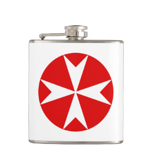 Flasques Croix de Malte v2 (blanc sur rouge)