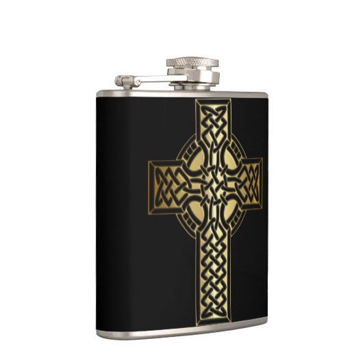 Flasques Croix de noeud celtique en or et noir (Droite)