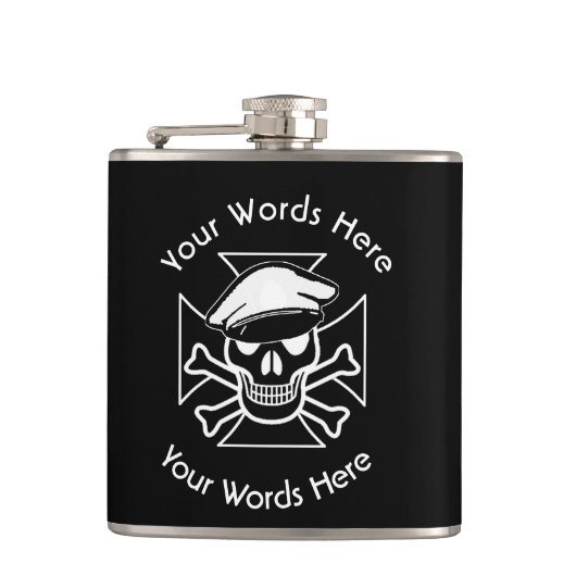 Flasques Croix de patte et crâne et os croisés (Devant)