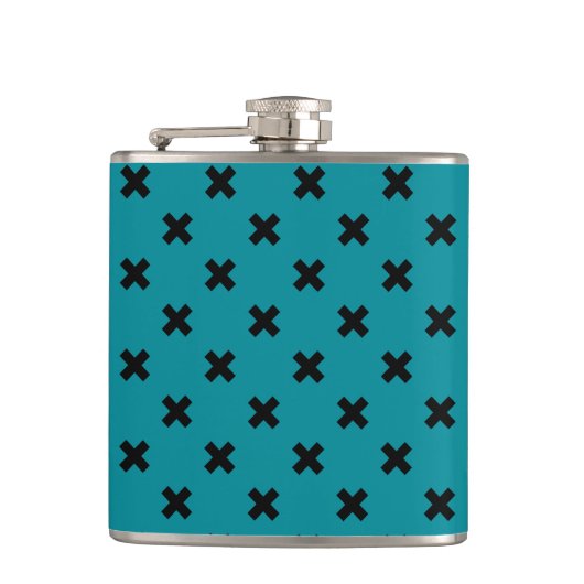 Flasques Croix noire sur turquoise (Devant)