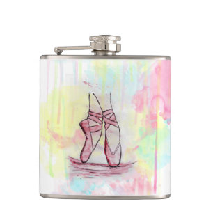 Flasques Croquis de chaussures en ballet mignonne Aquarelle