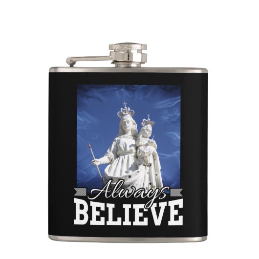 Flasques Croyez toujours Mary Baby Jesus Citation de Noël (Devant)