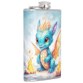Flasques Crystalized Cute Baby Dragon Bleu Bleu Bébé (Droite)