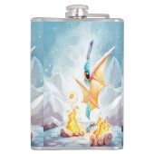 Flasques Crystalized Cute Baby Dragon Bleu Bleu Bébé (Dos)